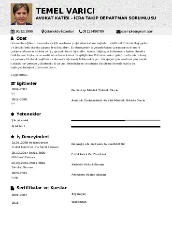 Hukuk Sekreteri Cv Örnekleri cv indir